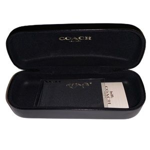 COACH Hardshell Clamshell Black Leather Glasses Sunglasses Case